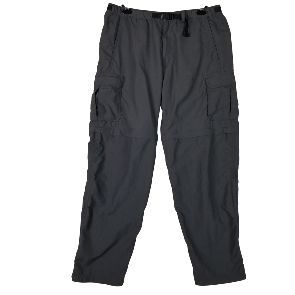 REI Convertible Cargo Pants Mens L x 32 Gray Zip Off Hiking UPF 50+ Nylon